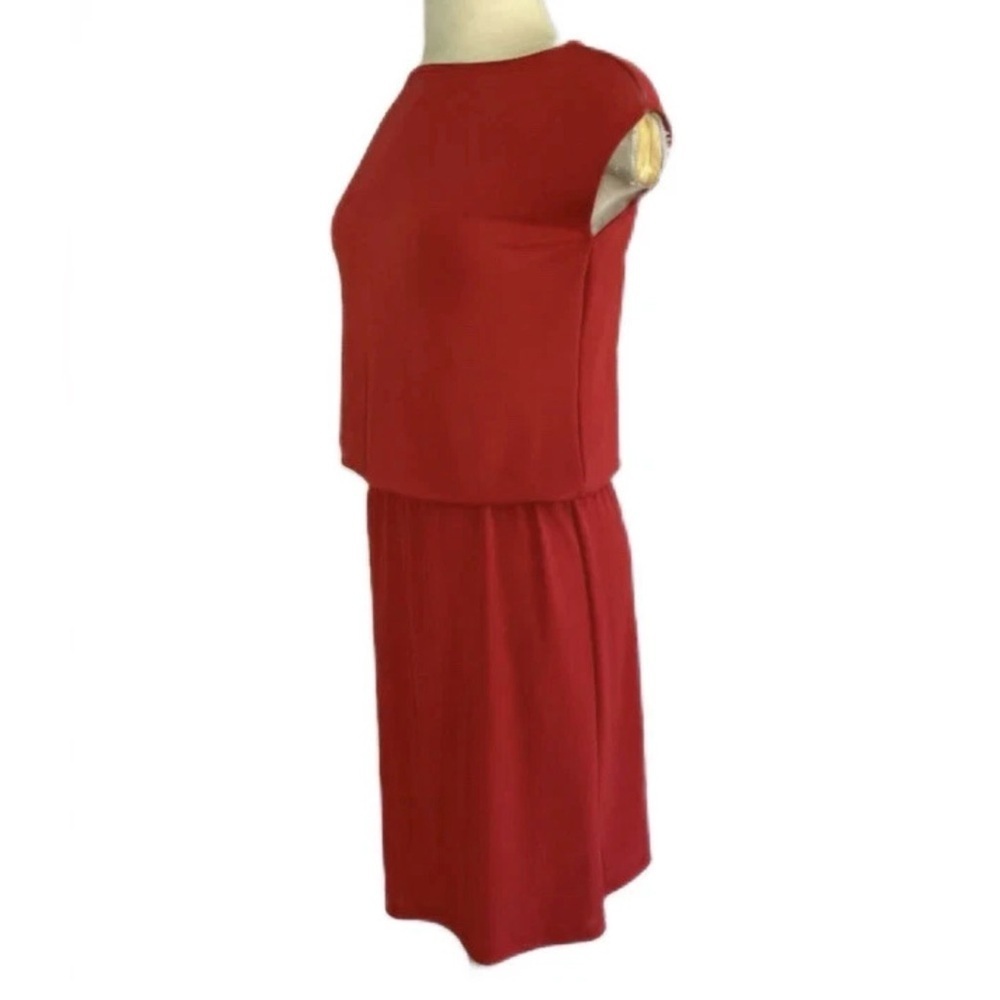 *NWT* Talbots Red Knit Dress with Boat Neck and Cap Sleeves, Size PL - Picture 2 of 9